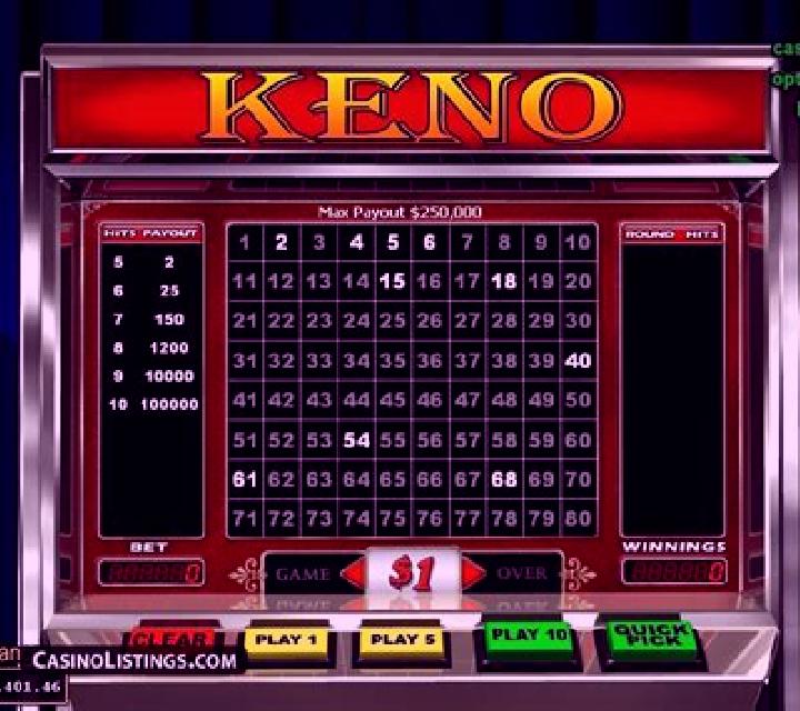 Keno (RTG) slot game